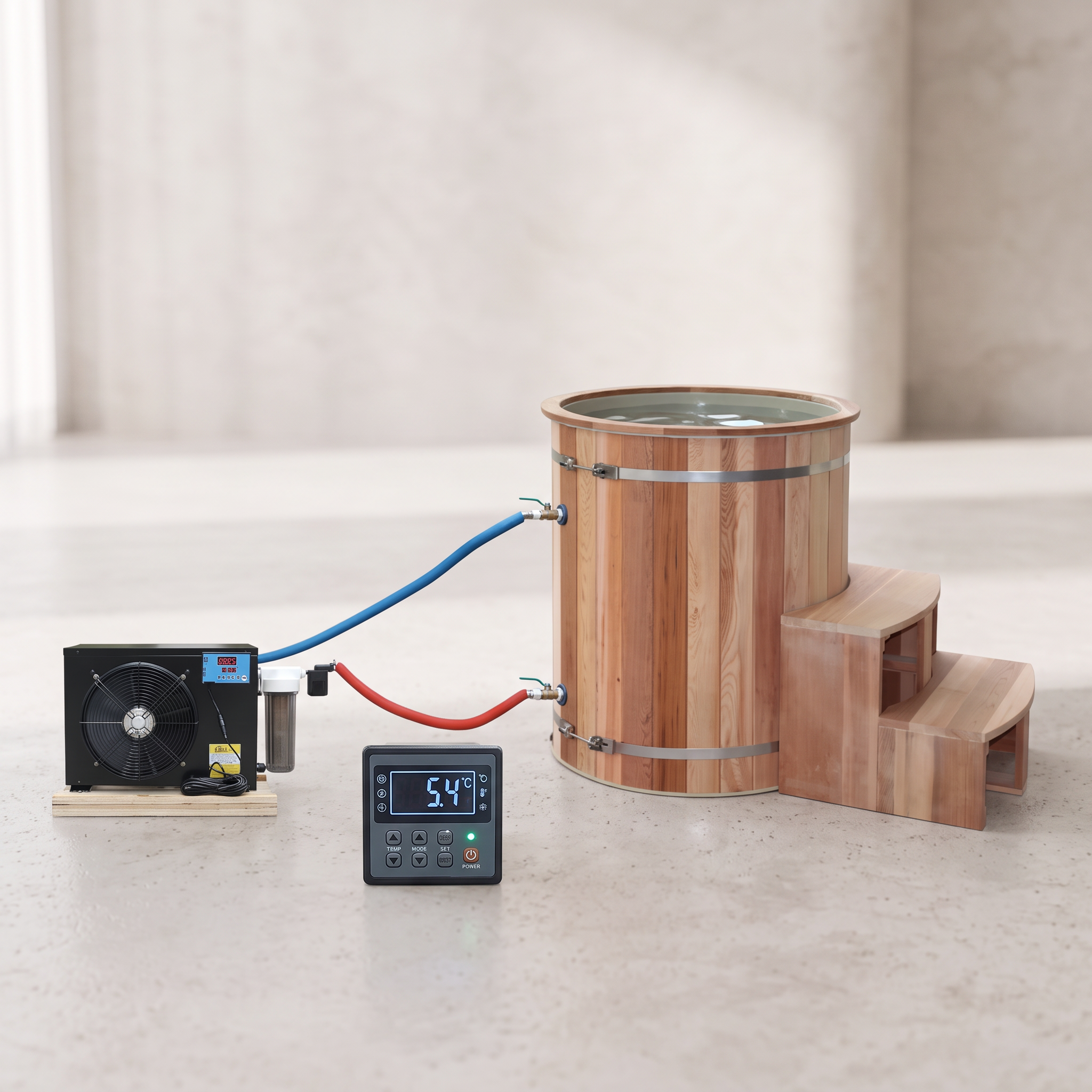 Ice Barrel with Chiller – Wooden Cold Plunge Refresh