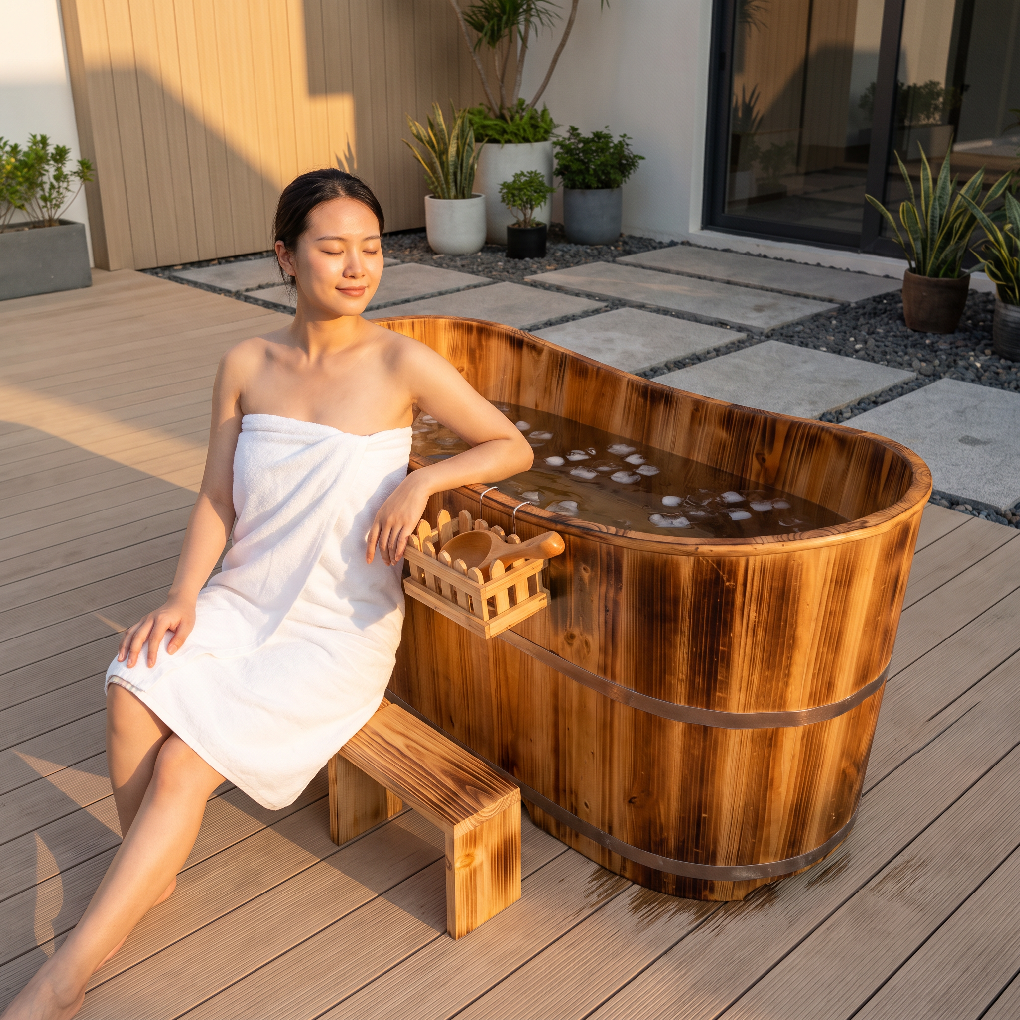 Barrel Ice Bath – Fir Wood Small Revive