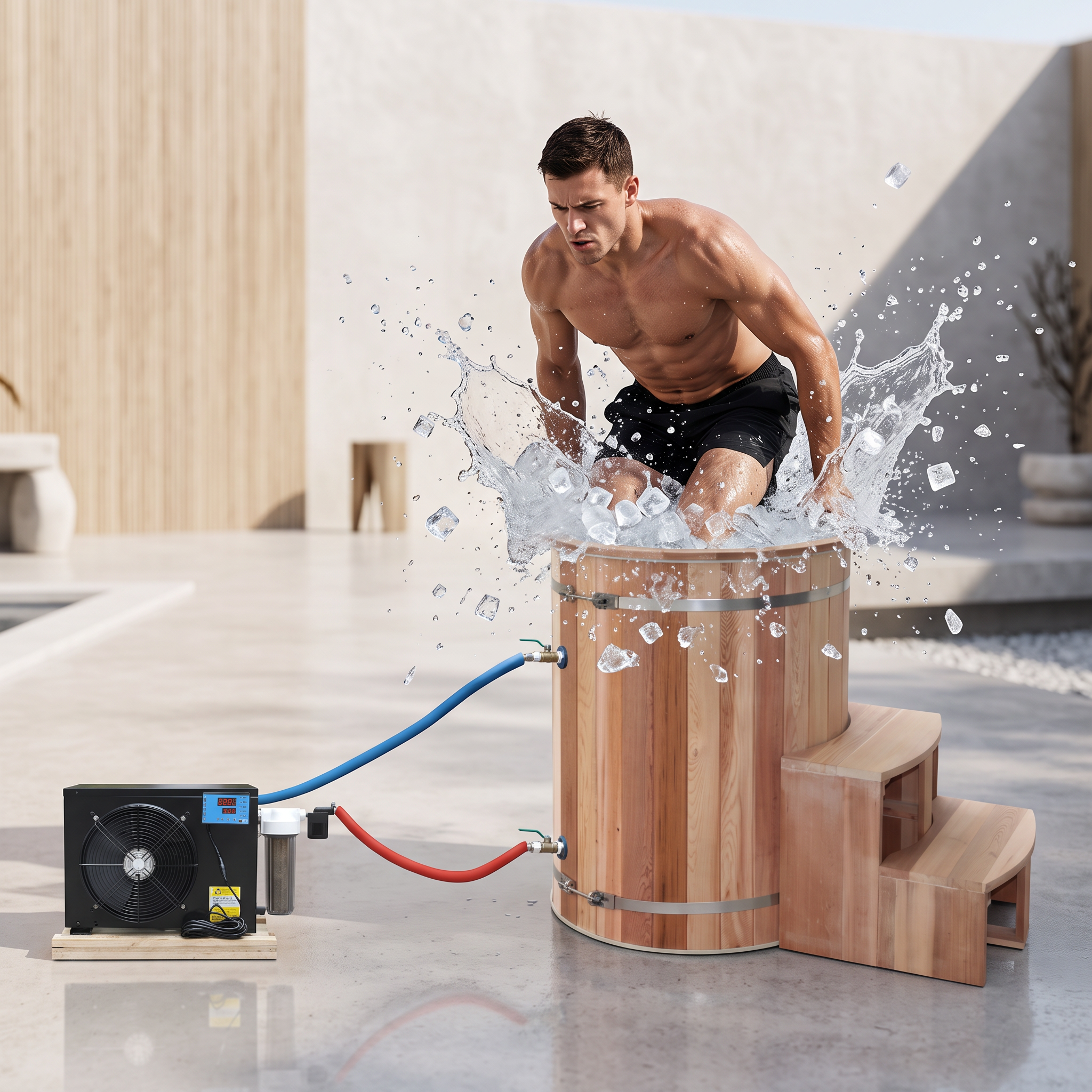 Ice Barrel with Chiller – Wooden Cold Plunge Refresh