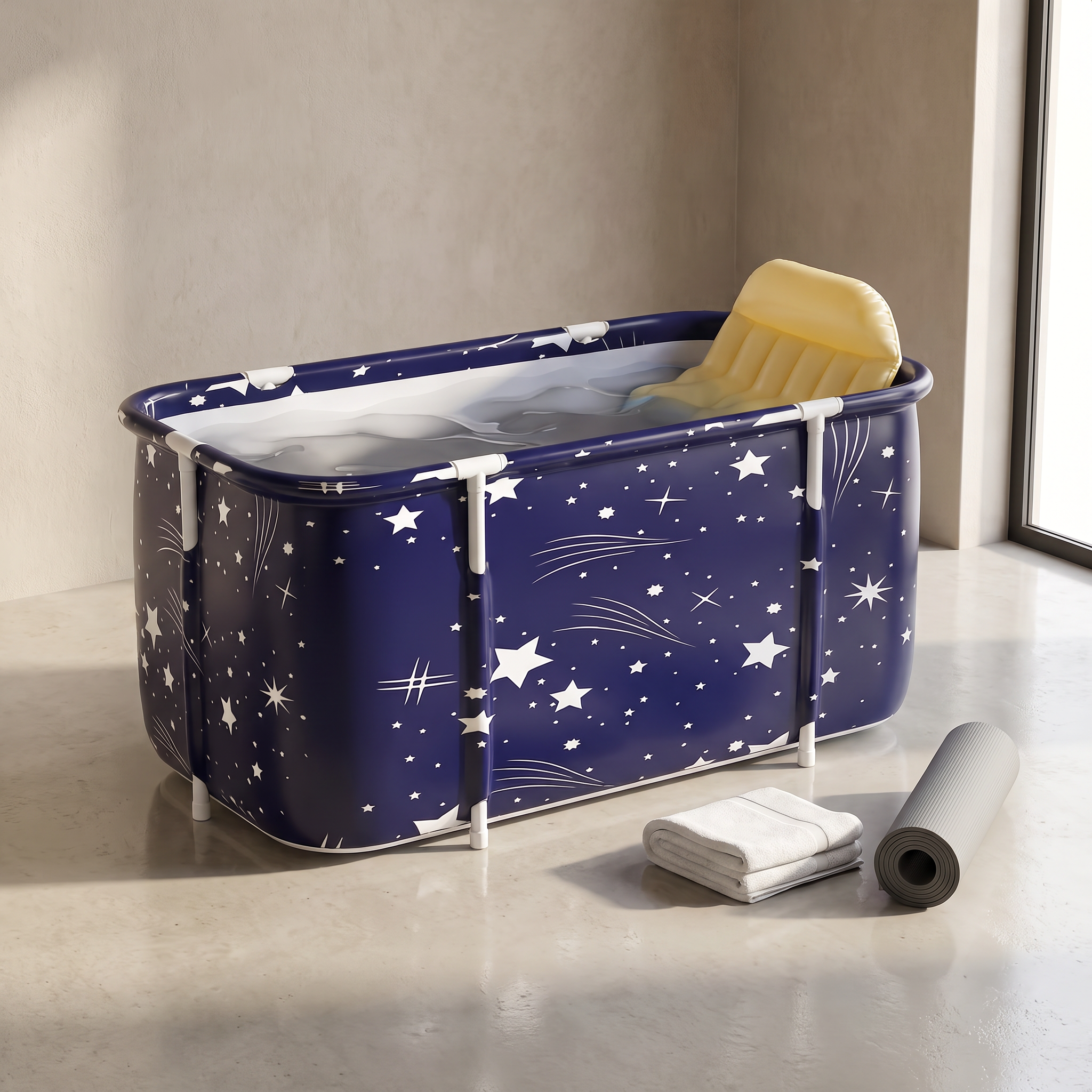 Folding Bathtub with Backrest