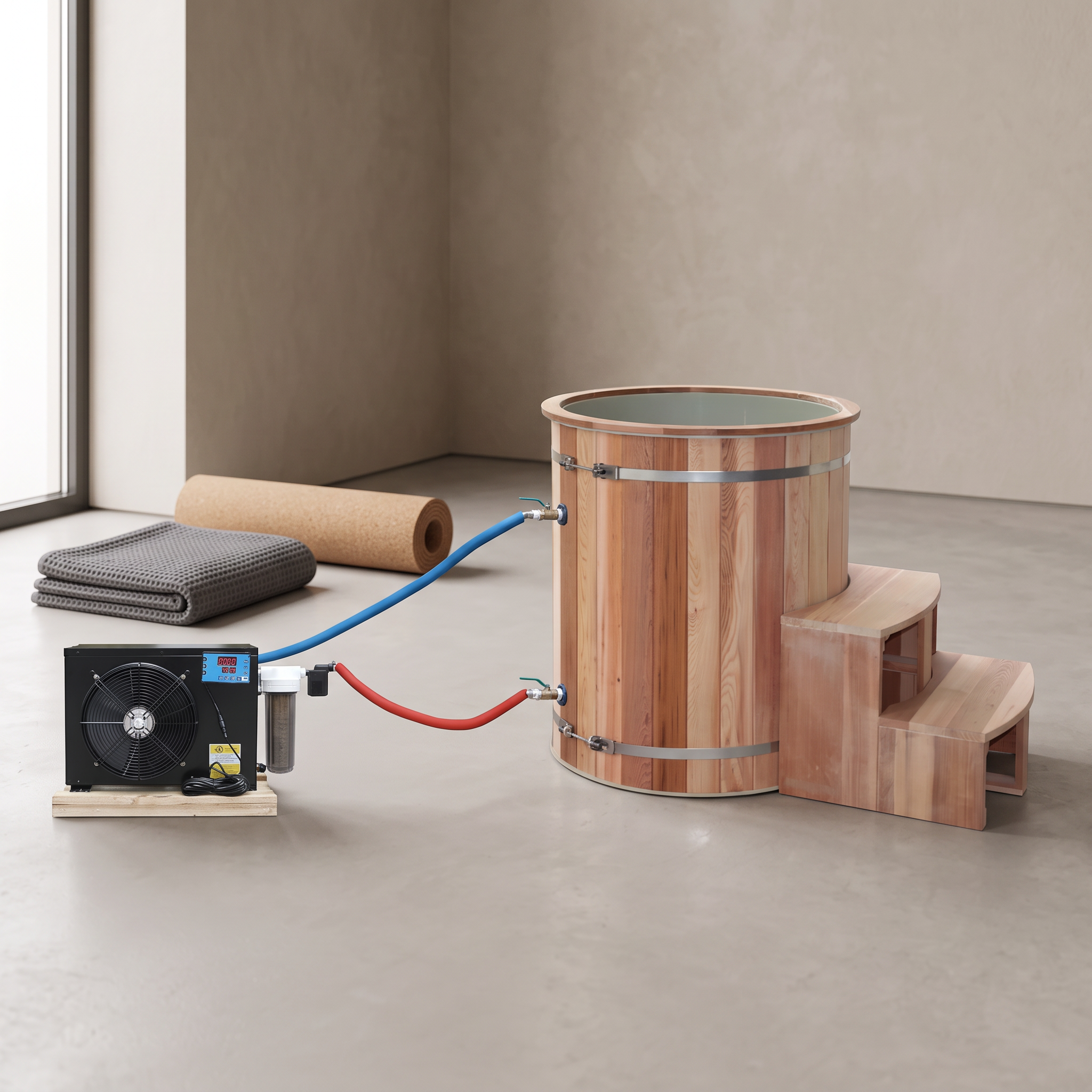 Ice Barrel with Chiller – Wooden Cold Plunge Refresh