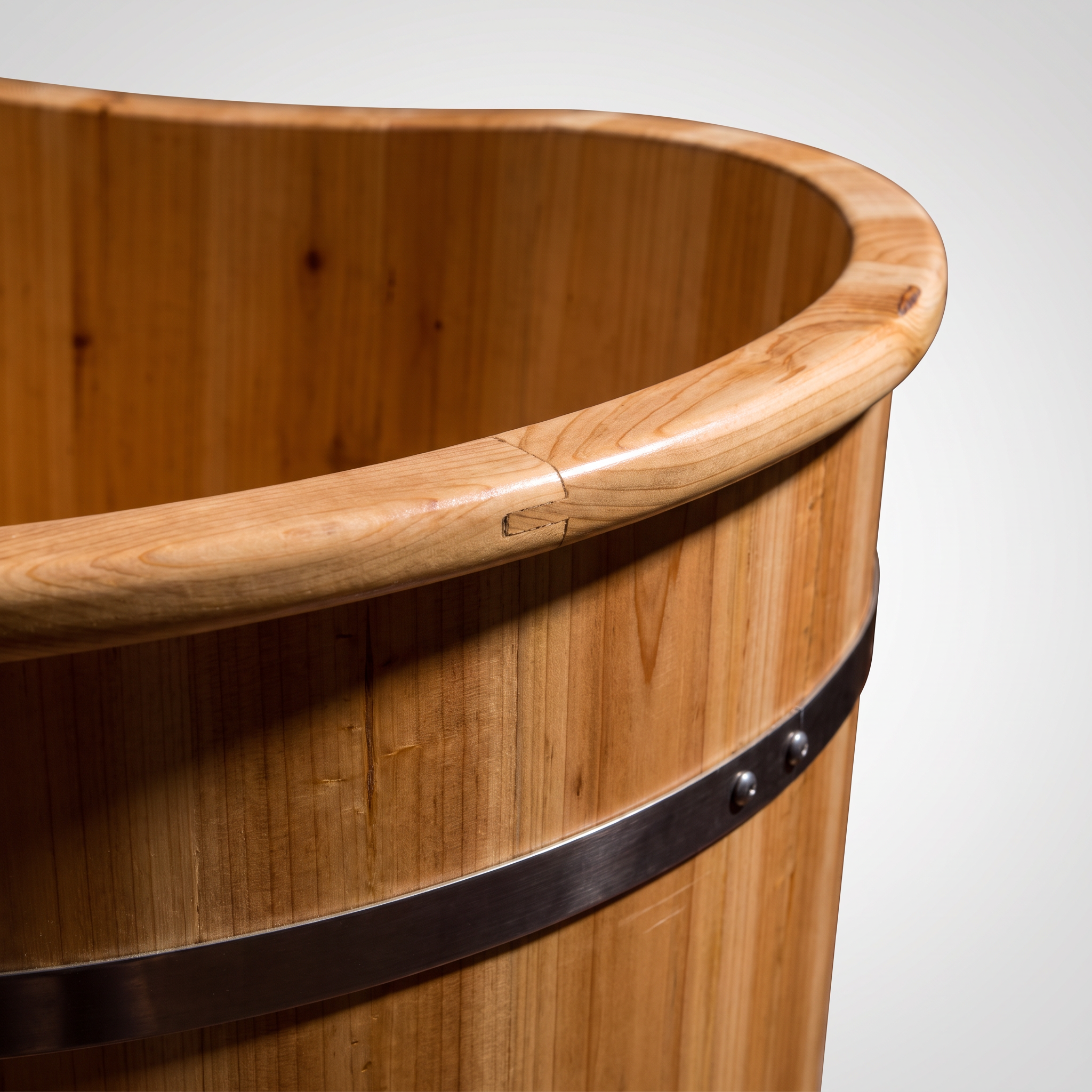 Fir Wood Bathing Barrel - gros plan texture bois