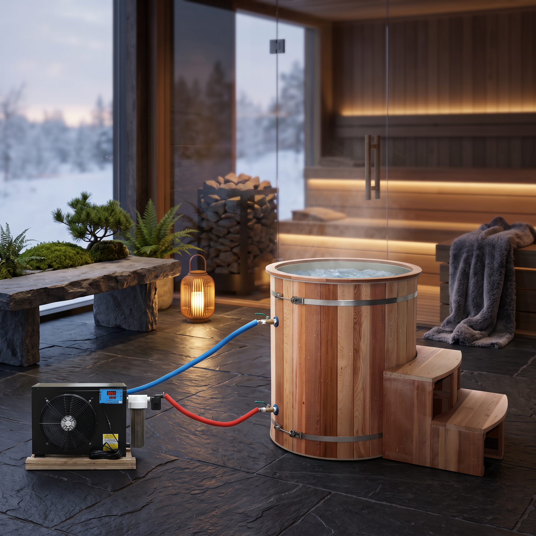 Ice Barrel with Chiller – Wooden Cold Plunge Refresh