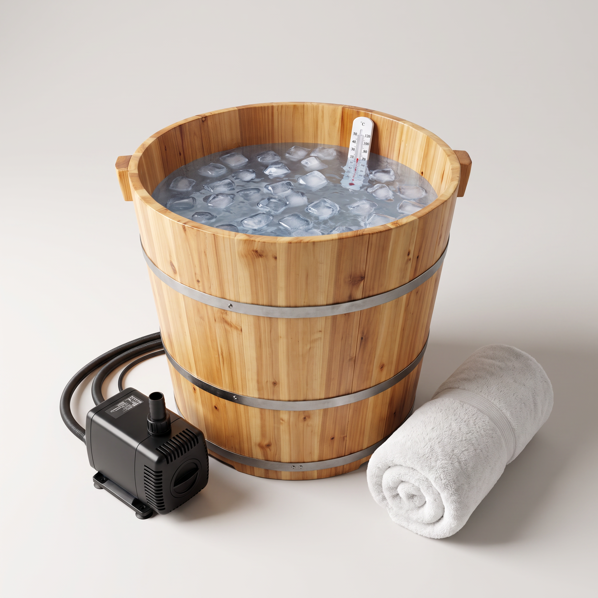 Round Fir Wood Bath Barrel