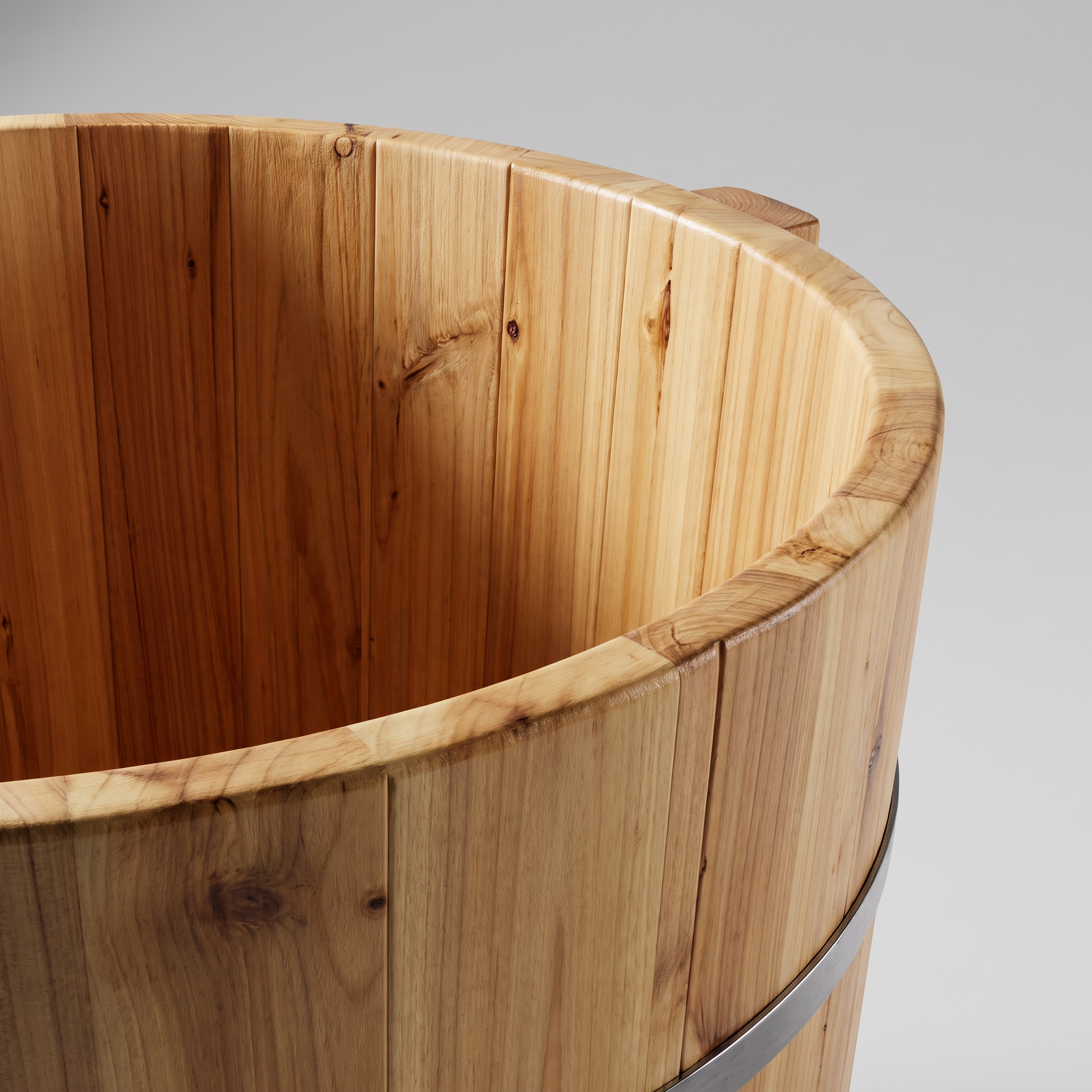 Round Fir Wood Bath Barrel