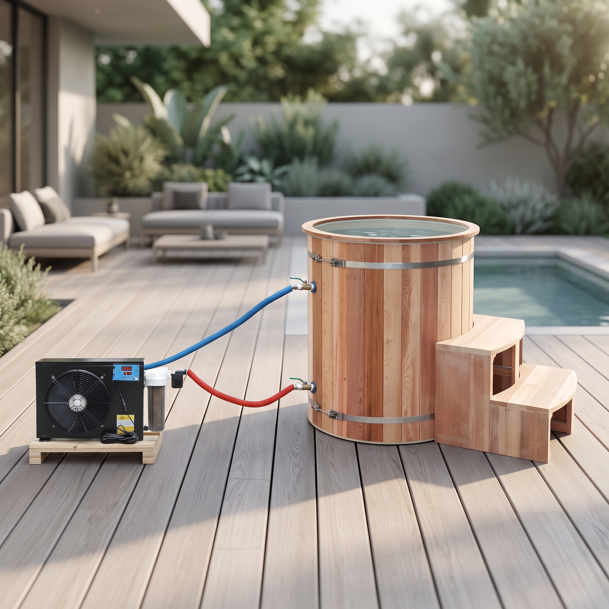 Ice Barrel with Chiller – Wooden Cold Plunge Refresh