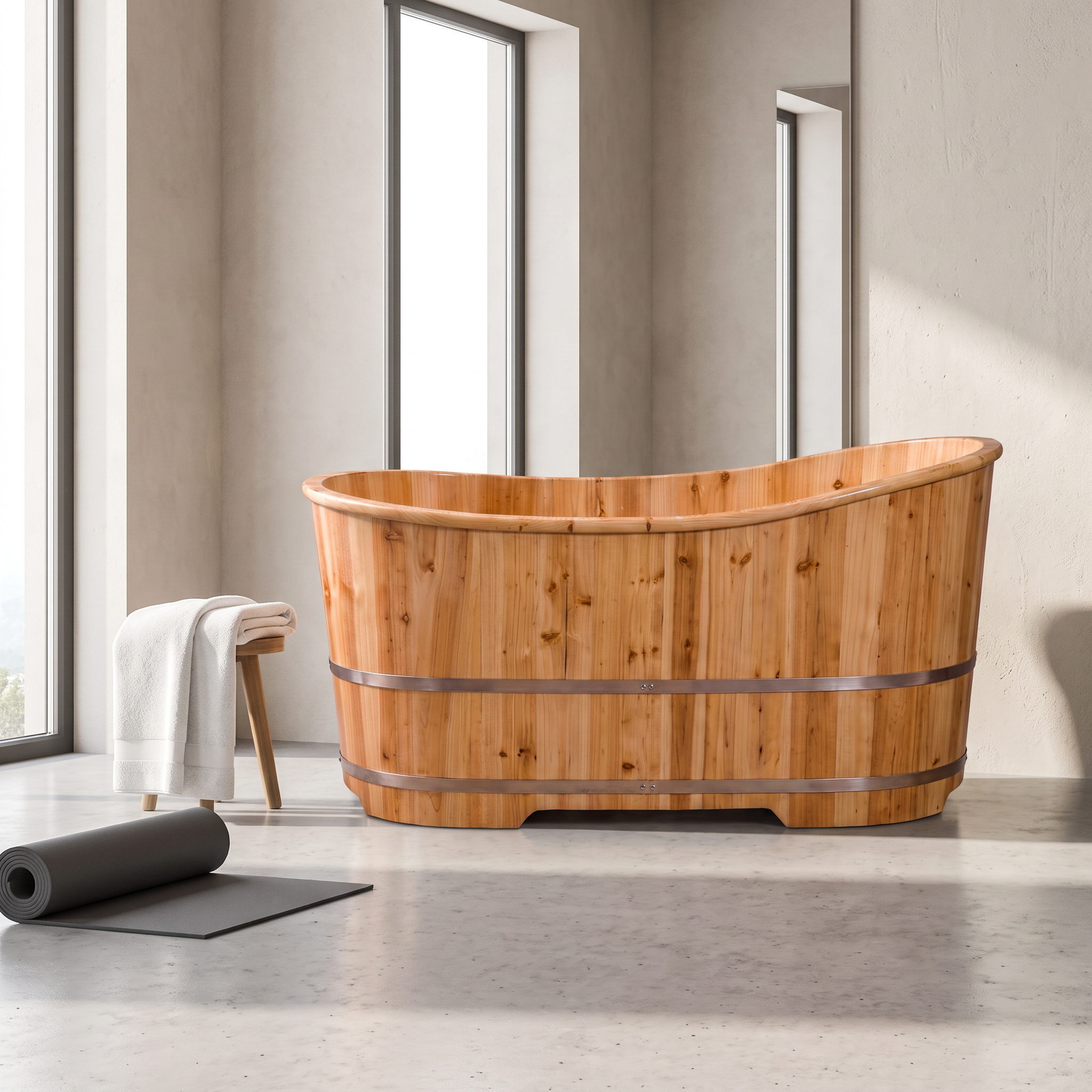 Fir Wood Bathing Barrel - ambiance home-gym