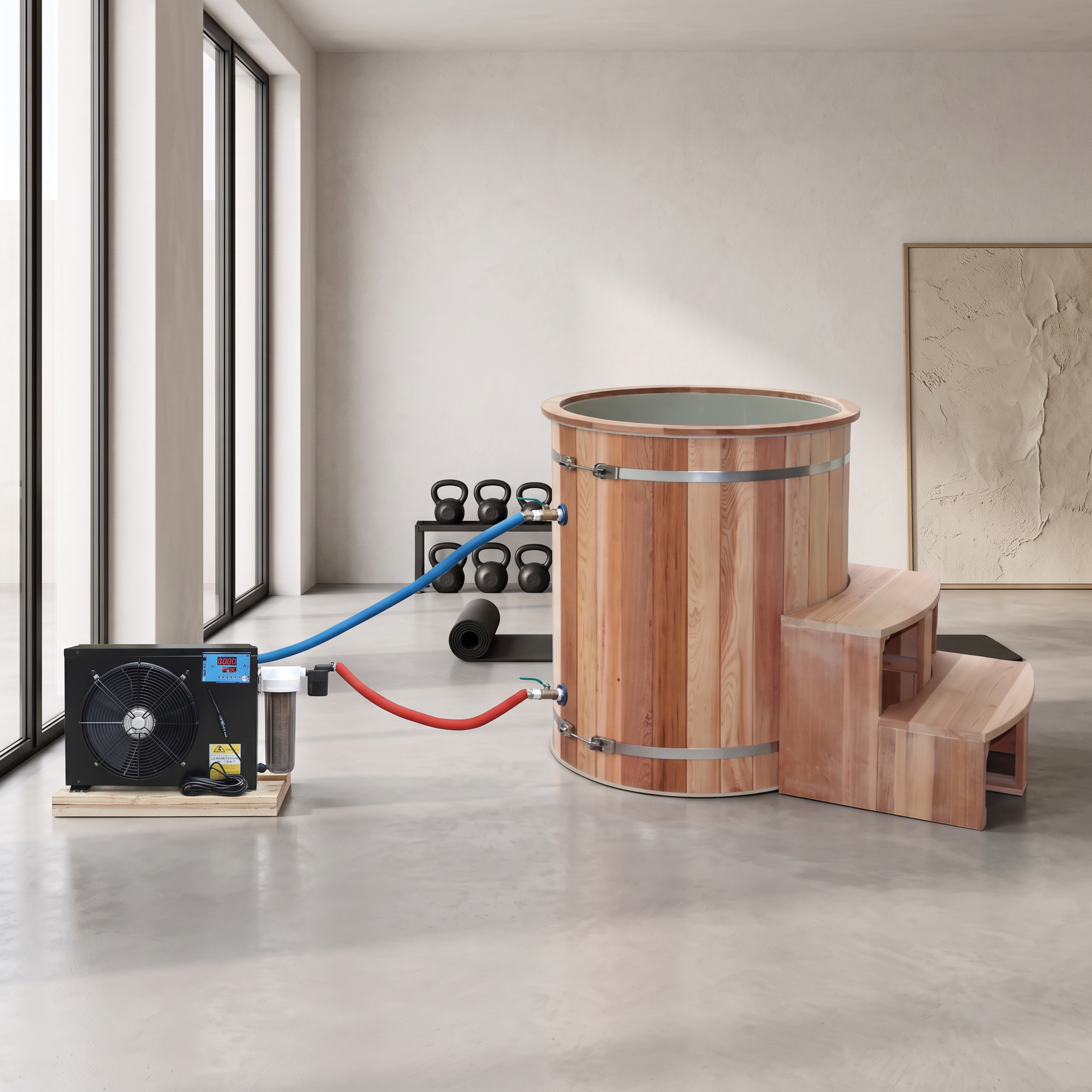 Ice Barrel with Chiller – Wooden Cold Plunge Refresh
